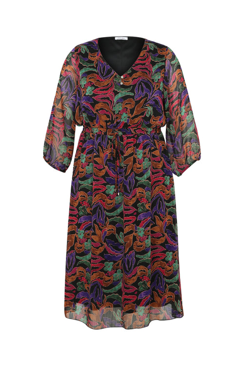 Robe en voile imprimée-Paprika-10