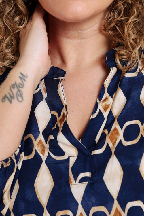 Bluse aus Viskose mit grafischem Print-Paprika-4