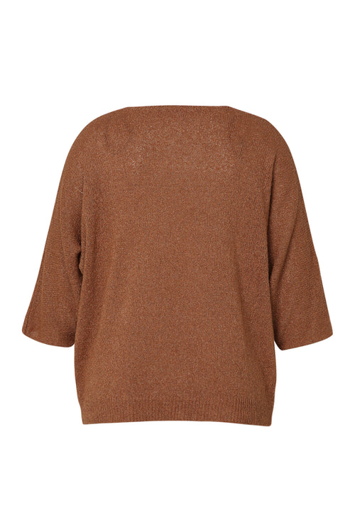 Boxförmiger Pullover aus Baumwolle mit Lurex-Paprika-11