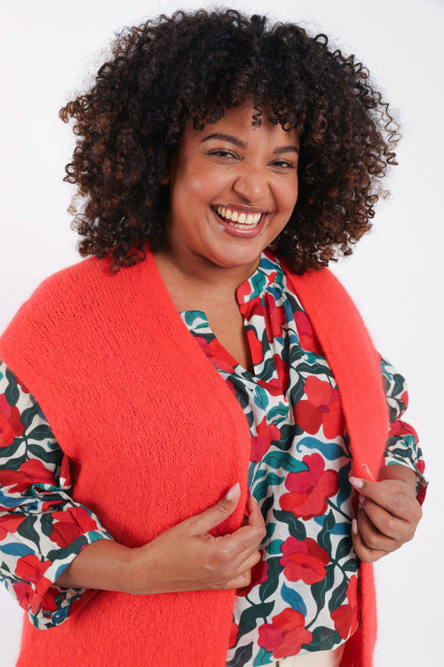 Gilet sans manches uni-Paprika-1