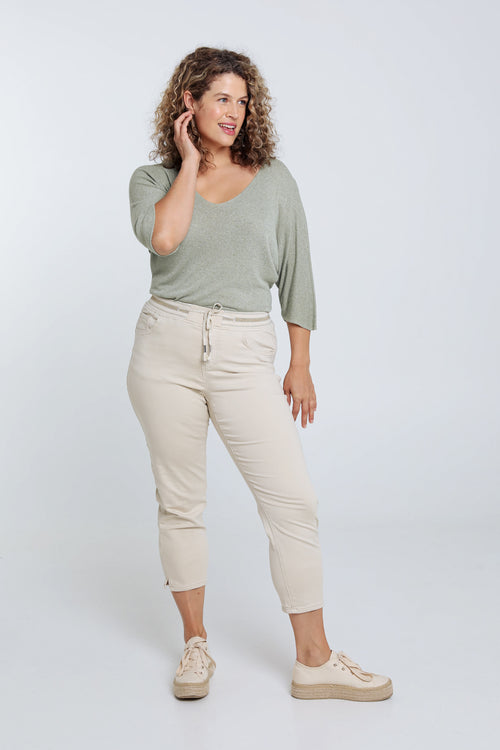 Unifarbene Slim-Fit-3/4-Jeggings „Lolly“ mit 5 Taschen-Paprika-6