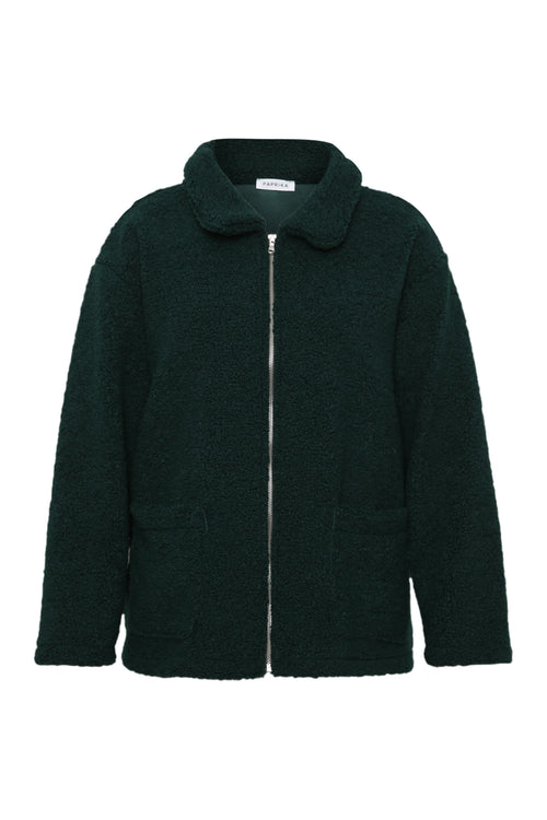 Einfarbiger Teddy-Mantel-Paprika-8
