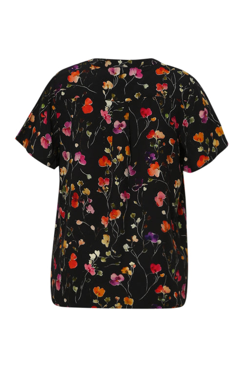Bluse aus Viskose mit Blumenmuster-Paprika-11