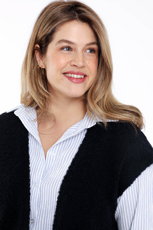 Ärmellose Weste aus einfarbigem Bouclé-Strick-Paprika-4