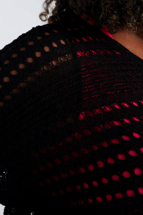 Kurzer, unifarbener Pullover aus Viskose-Paprika-6