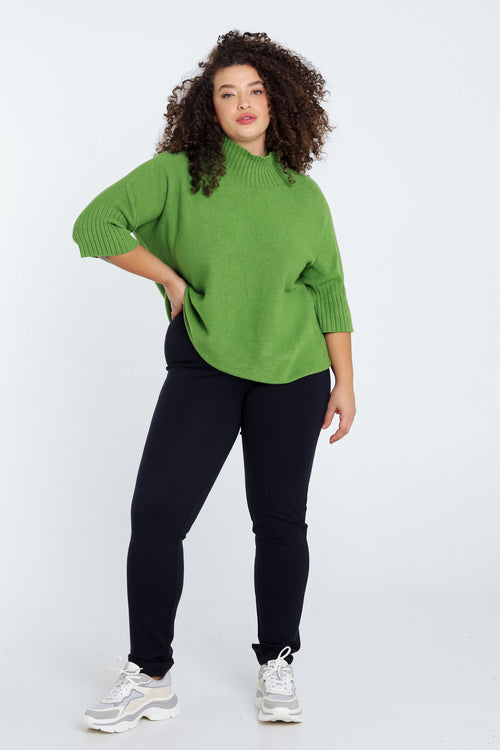 Langer, unifarbiger Pullover aus Viskose mit Saum am unteren Ende-Paprika-7