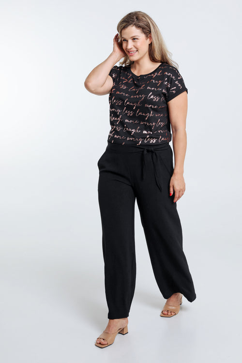 Locker geschnittene, unifarbene Hose mit geknöpftem Gürtel-Paprika-7