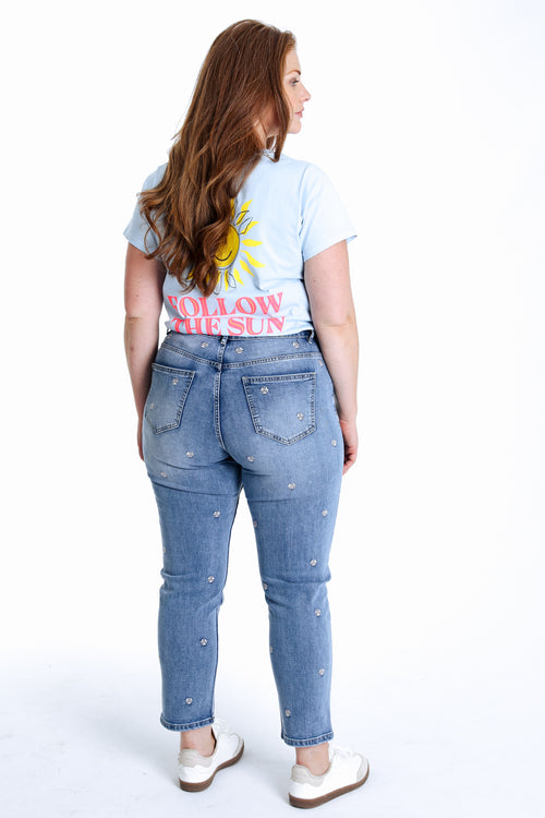Louise Slim-Jeans 7/8 mit Kleeblattstickerei-Paprika-3
