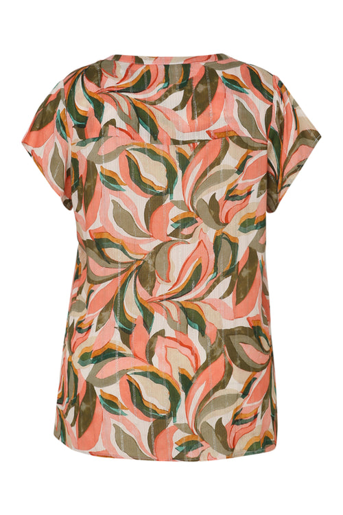Bluse aus Viskose mit Blattdruck-Paprika-11