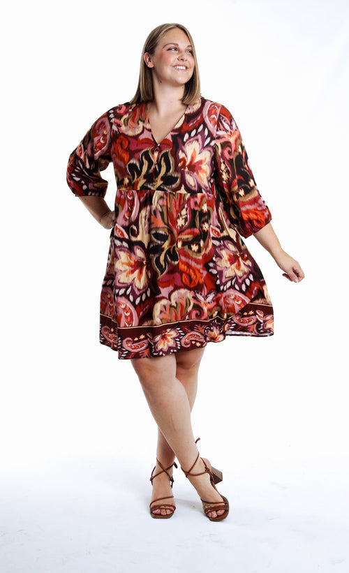 Kleid aus Viskose mit Paisley-Muster-Paprika-6