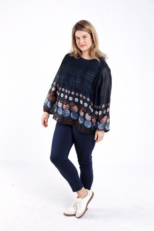 Blouse plissée imprimé ronds-Paprika-8