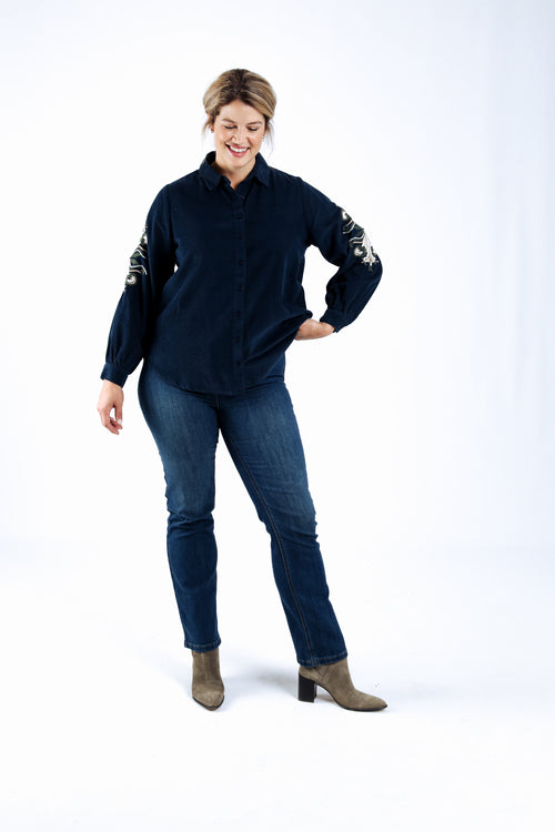 Cordhemd mit Stickereien-Paprika-6