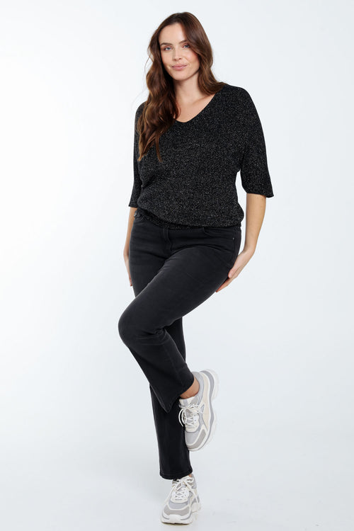 Einfarbiger Pullover mit Lurex-Paprika-9