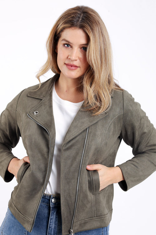 Wildlederimitat Bikerjacke-Paprika-4