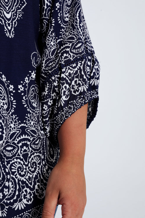 Bluse aus bedruckter Viskose mit Kaschmirmuster-Paprika-6