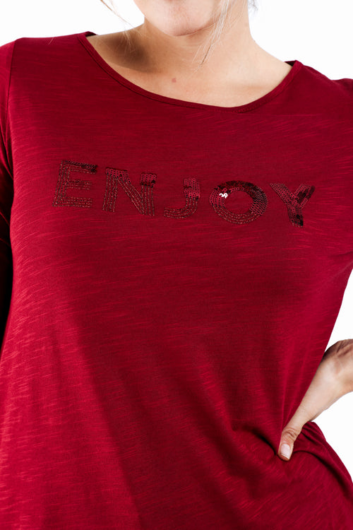 T-shirt en coton uni Enjoy-Paprika-4