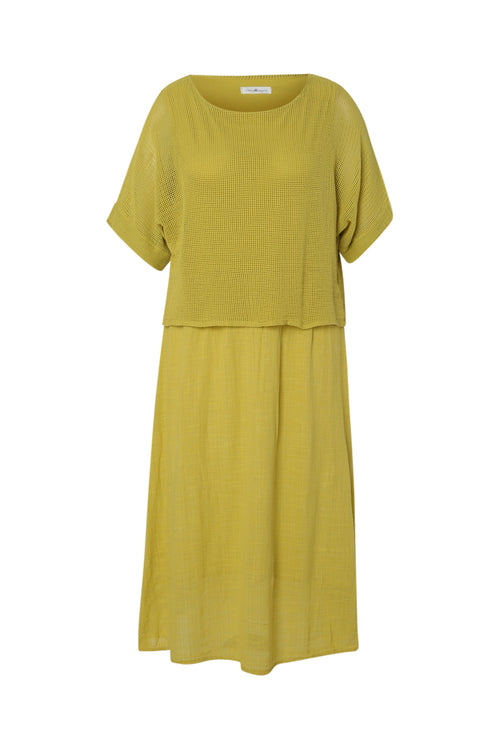 Kleid 2in1 aus einfarbigem Baumwollgaze-Paprika-2