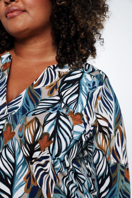 T-Shirt mit Federmuster-Paprika-4