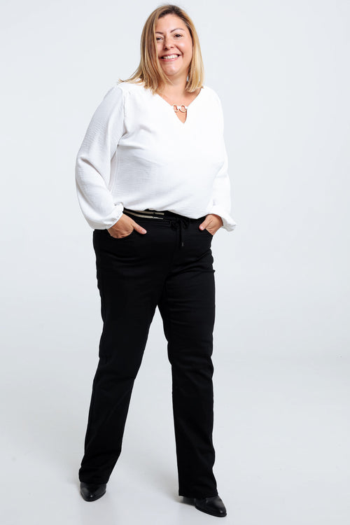 Gerade geschnittene, unifarbene Jeggings „Mia“ L32 mit Mesh-Sportgürtel-Paprika-5