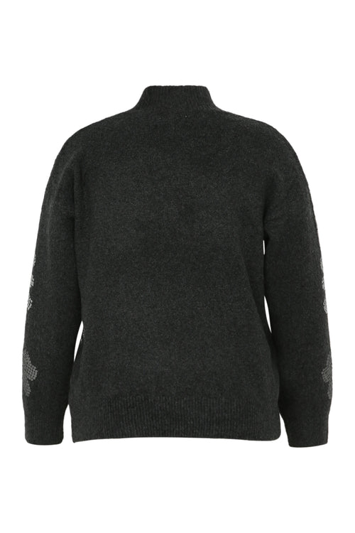 Pullover mit Blumenmuster und Pailletten-Paprika-11