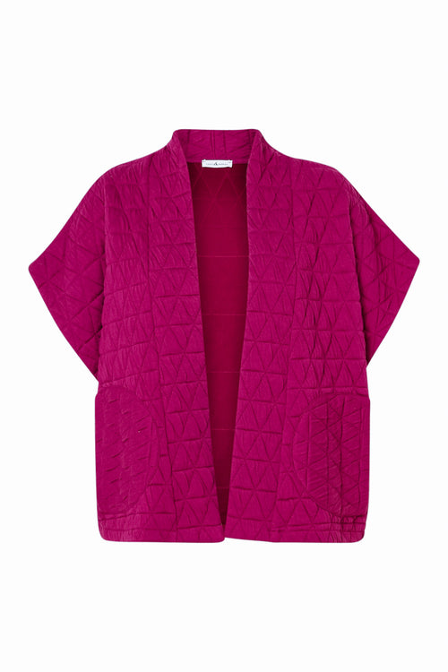 Wattierte einfarbige Kimono-Jacke-Paprika-10