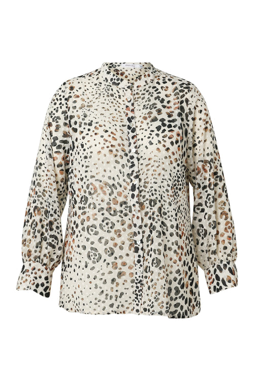 Lockere Bluse mit Tierfellmuster-Paprika-10