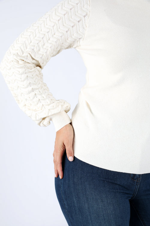 Uni-Pullover mit Chevron-Ärmeln-Paprika-2