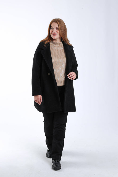 Einfarbiger mittellanger Mantel-Paprika-7