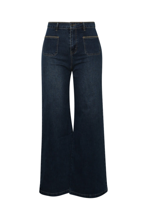 Jeans Elodie avec poches et détail broderie-Paprika-1