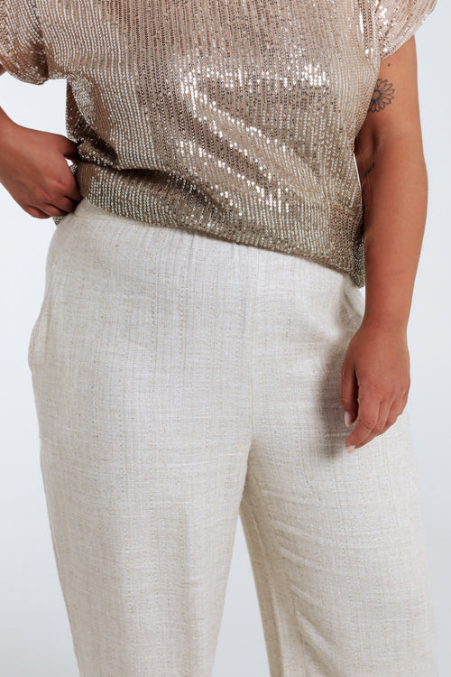 Leinen- und Viskosehose mit Lurex-Details-Paprika-5