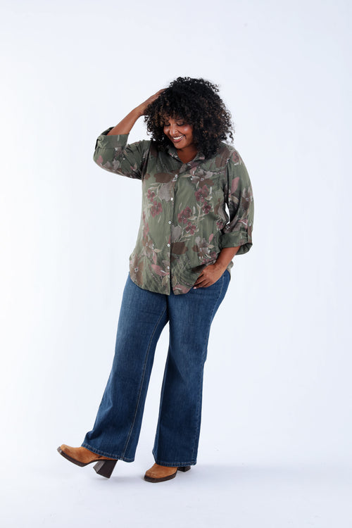 Bedrucktes Lyocell-Hemd mit Blumenmuster-Paprika-7