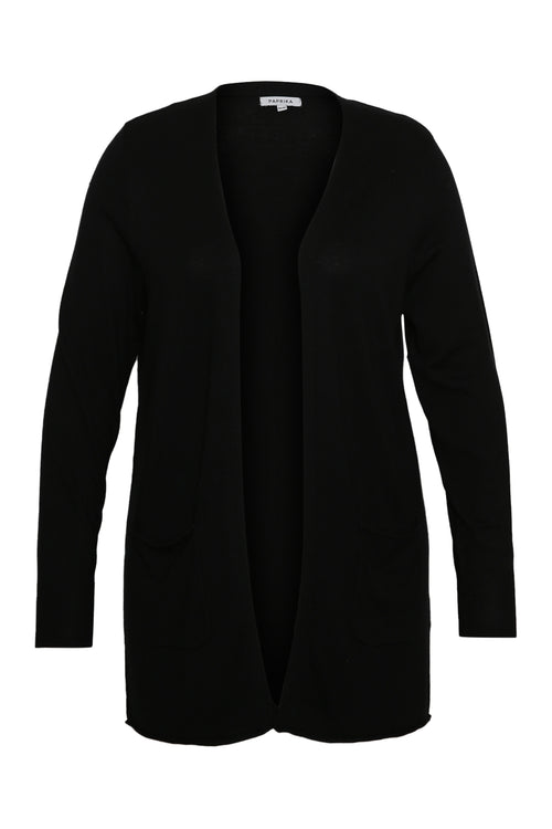 Feiner einfarbiger Viskose-Cardigan-Paprika-10