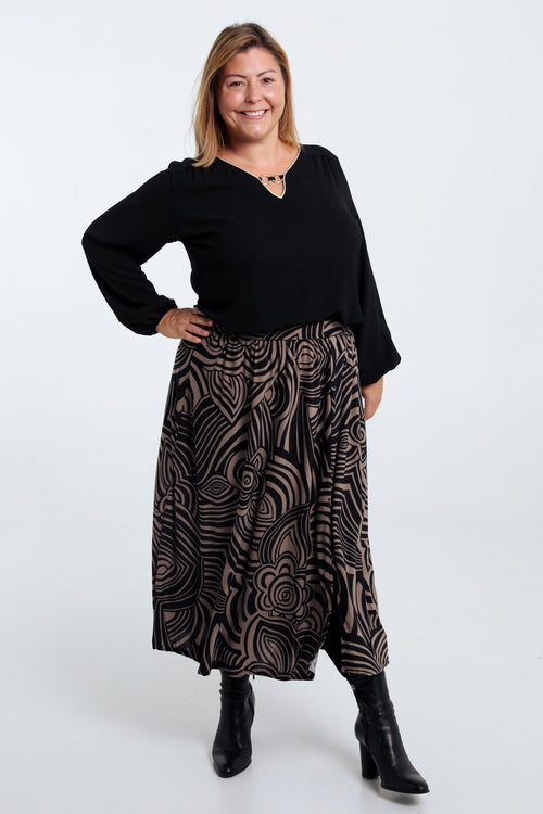 Unifarbenes T-Shirt mit Lurex und Schmuckbesatz-Paprika-8