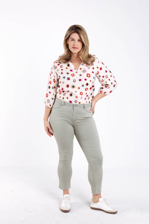 Pantalon slim Louise 7/8-Paprika-3