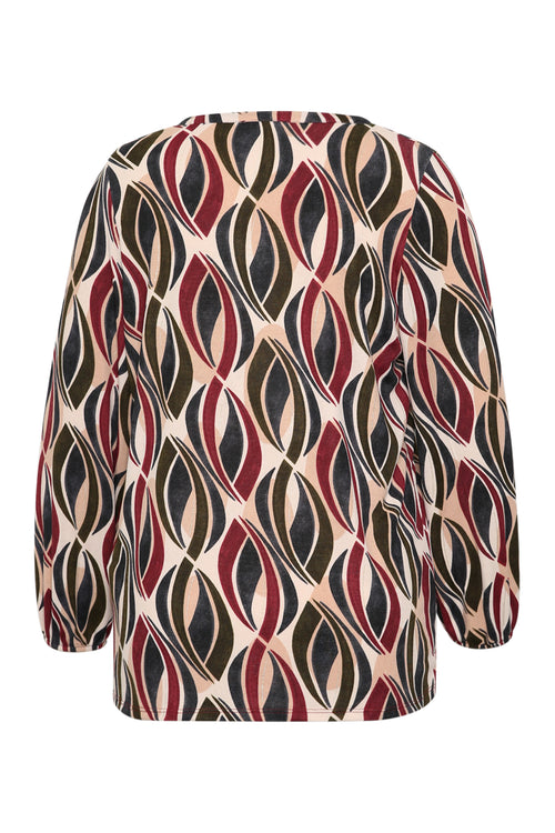 Warmer Strick-T-Shirt mit grafischem Aufdruck-Paprika-2