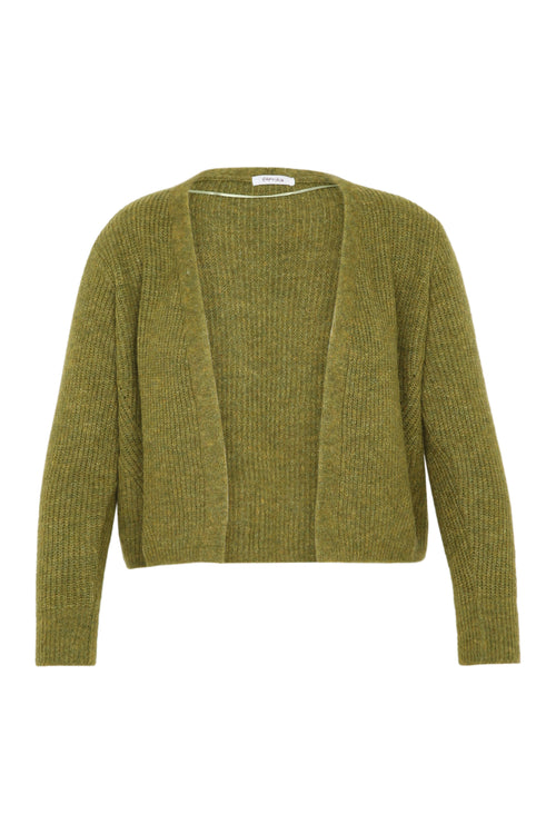 Kurze, unifarbene Strickjacke zum Kleid aus Wolle-Paprika-10