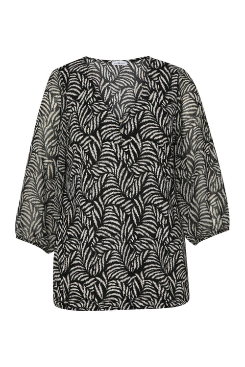 T-Shirt aus bedrucktem Voile-Paprika-1