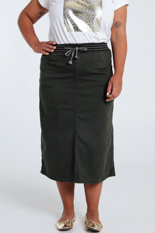 Einfache Baumwollrock mit Lurex-Details-Paprika-1