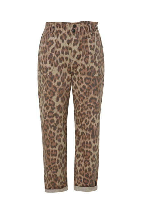 Baumwollhose mit Tiermuster-Paprika-10