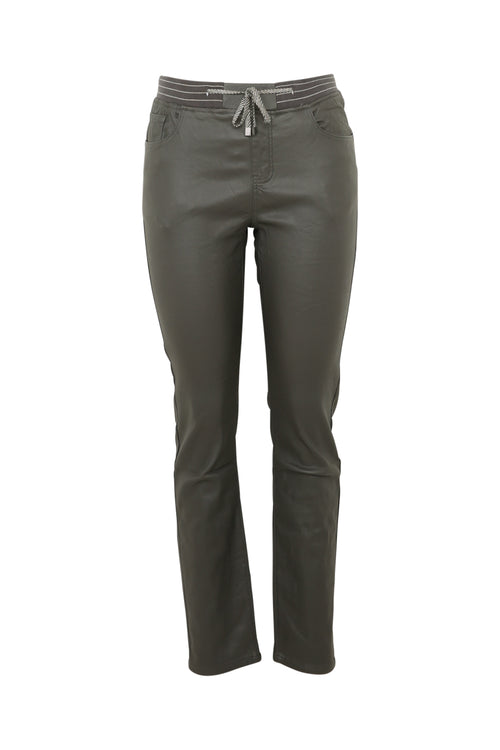 Beschichtete Slim-Fit-Jeggings mit feinem Gürtel-Paprika-9