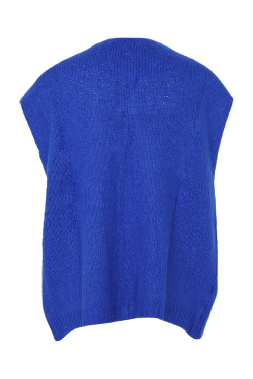 Unifarbene, ärmellose Strickjacke -Paprika-11