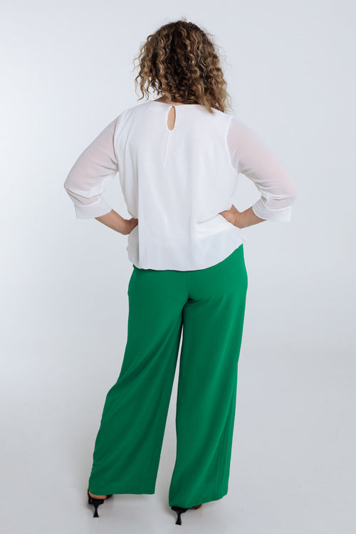 Einfarbige Bluse mit Schmuck-Paprika-2