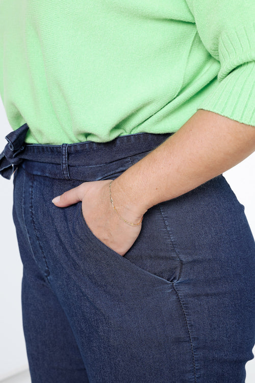 Weite Jeans mit Gürtel-Paprika-5