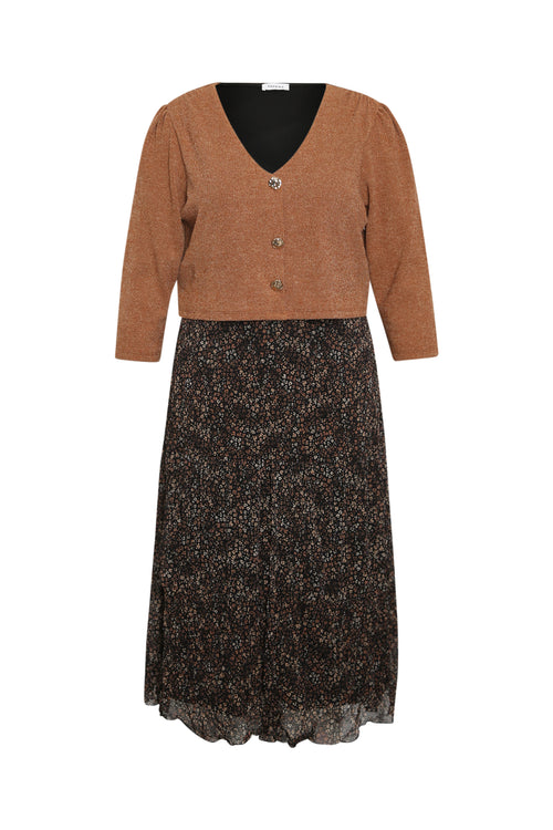 2-in-1 Kleid mit Blumenmuster-Paprika-8