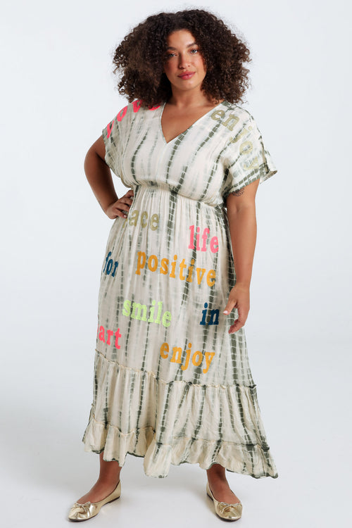 Langes Kleid aus bedruckter Viskose im Tie-Dye-Design-Paprika-7