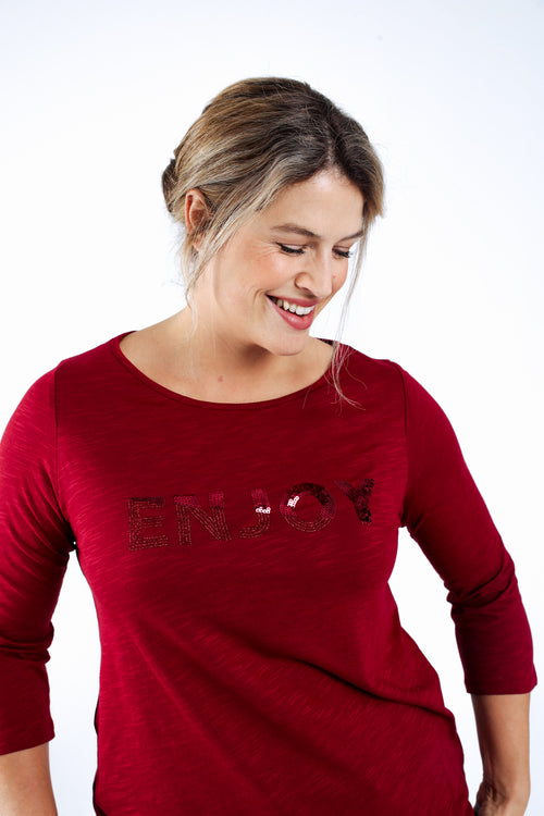 Uni Baumwoll-T-Shirt Enjoy-Paprika-1