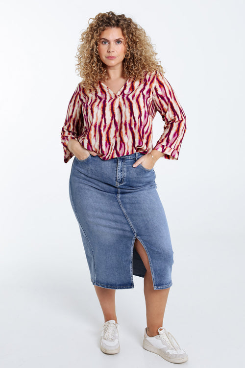 Bluse aus Viskose mit Tie-Dye-Print-Paprika-7