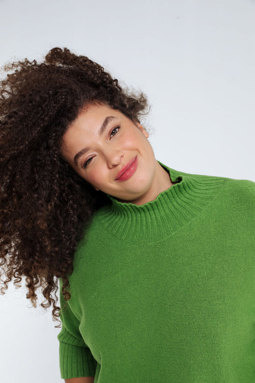 Langer, unifarbiger Pullover aus Viskose mit Saum am unteren Ende-Paprika-4