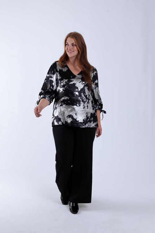 Satiniert wirkende Bluse im Tie-Dye-Stil-Paprika-7