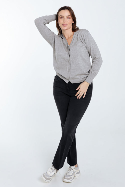 Unifarbener Cardigan-Paprika-9
